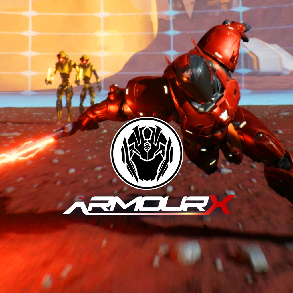 Armour X blockchain game featuring futuristic warriors in combat