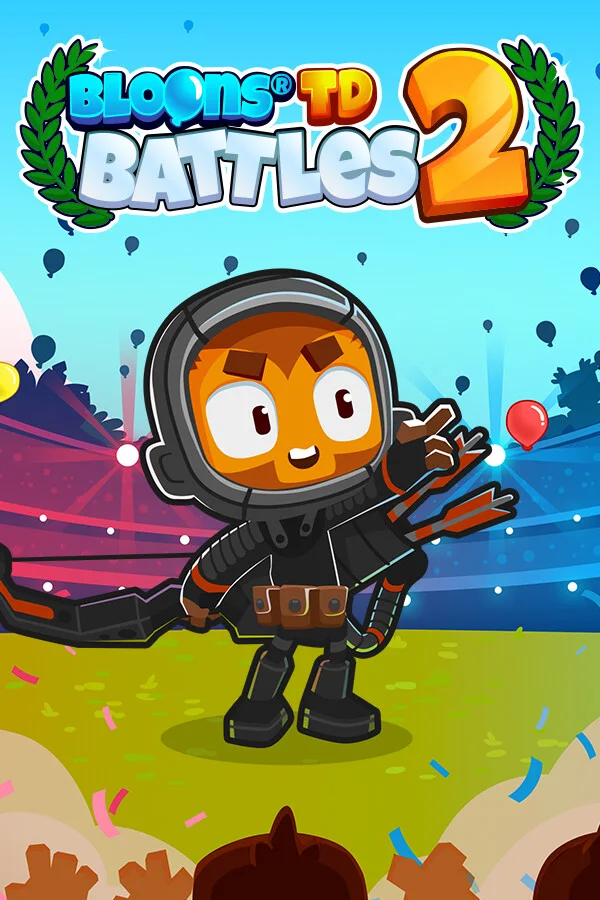 Bloons TD Battles 2 head-to-head tower defense gameplay with monkey towers popping waves of colorful bloons